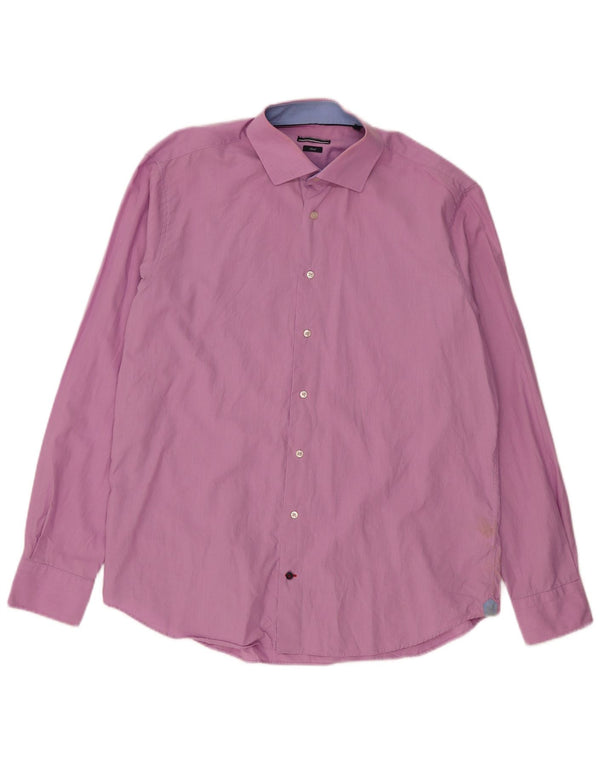 Tommy Hilfiger Mens Tailored Shirt Size 44 17 1//2 XL Pink Pinstripe