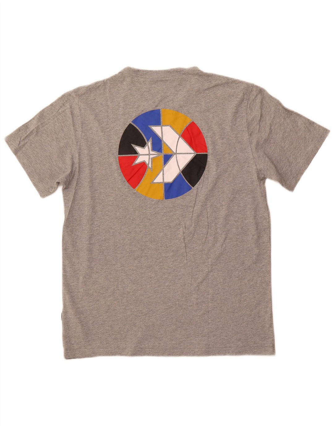CONVERSE Mens Graphic T-Shirt Top Medium Grey Flecked Cotton