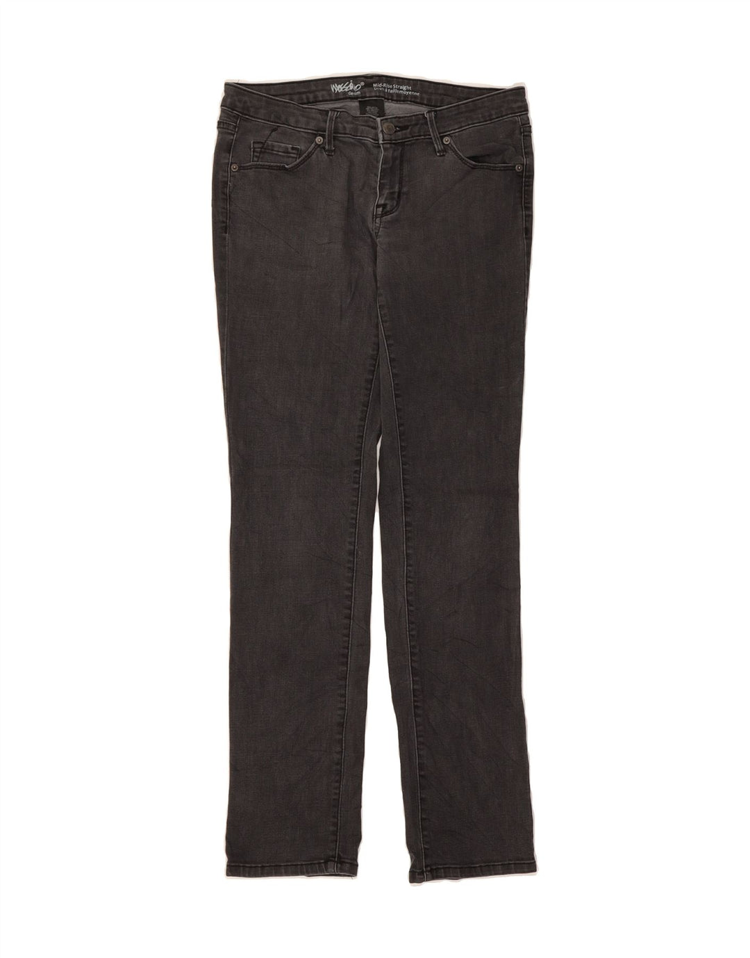 MOSSIMO Womens Mid Rise Straight Jeans US 6 Medium W30 L31 Grey Cotton Vintage Mossimo and Second-Hand Mossimo from Messina Hembry 