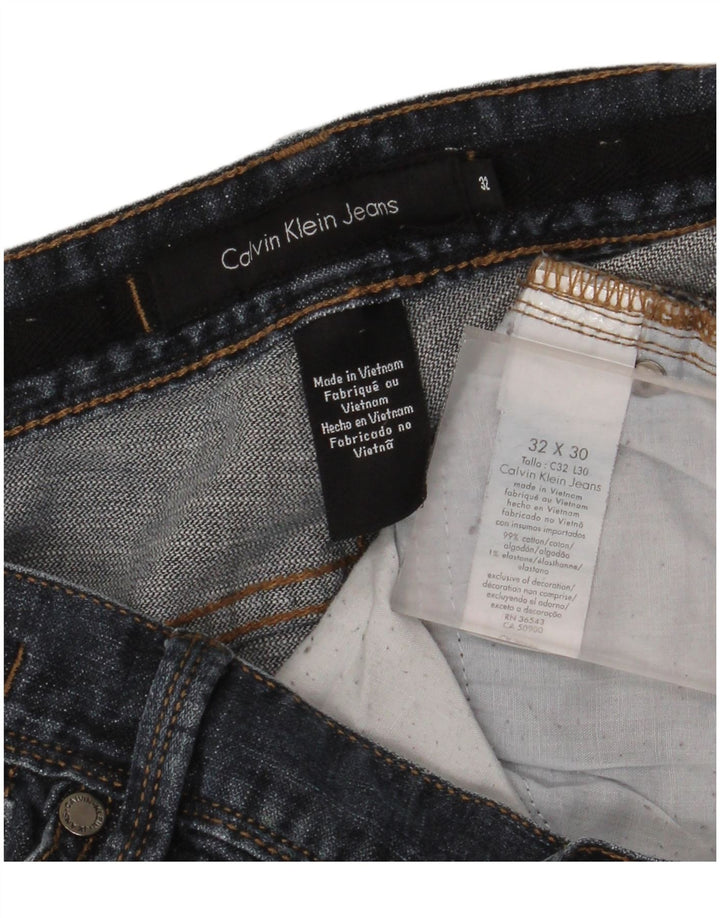 Calvin Klein Mens Straight Jeans W32 L26 Navy Blue Cotton