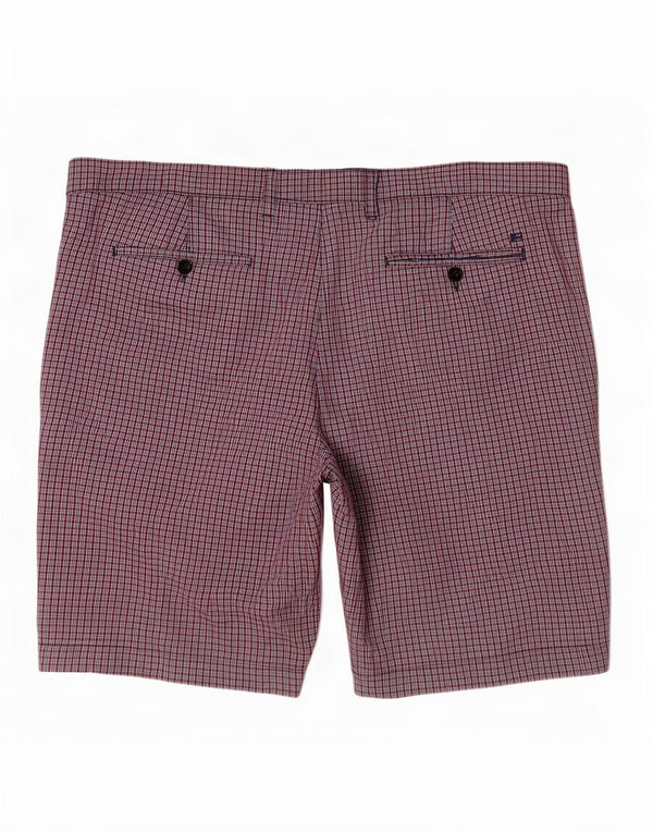 Marks & Spencer Mens Chino Shorts W42 2XL Red Check Cotton