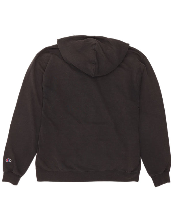 Champion Mens Graphic Hoodie Jumper Large Black