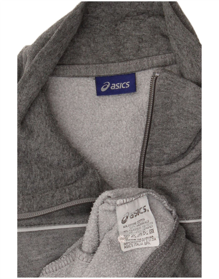 Asics Mens Tracksuit Top Jacket Medium Grey Flecked Cotton