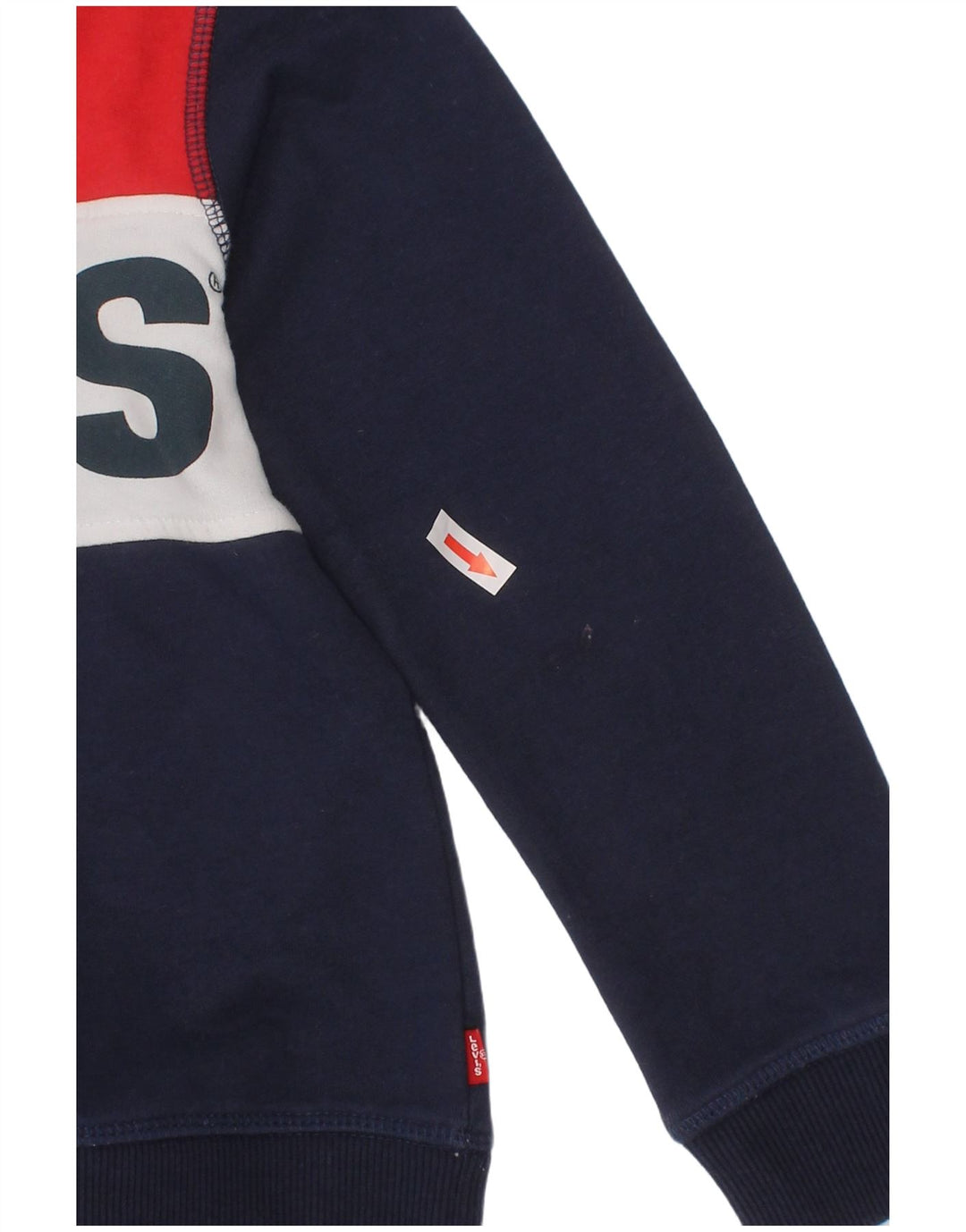 Levi's Boys Sweatshirt Jumper 4-5 Years Navy Blue Colourblock Classic