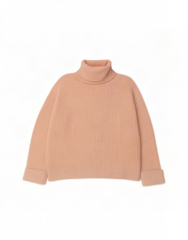 Marks & Spencer Womens Oversized Roll Neck Jumper Sweater UK 16 Large Pink