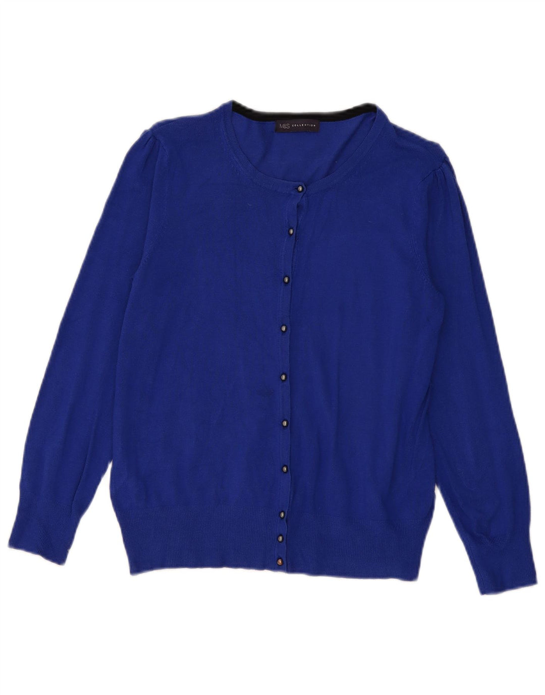 Marks & Spencer Womens Cardigan Sweater UK 12 Medium Blue Viscose