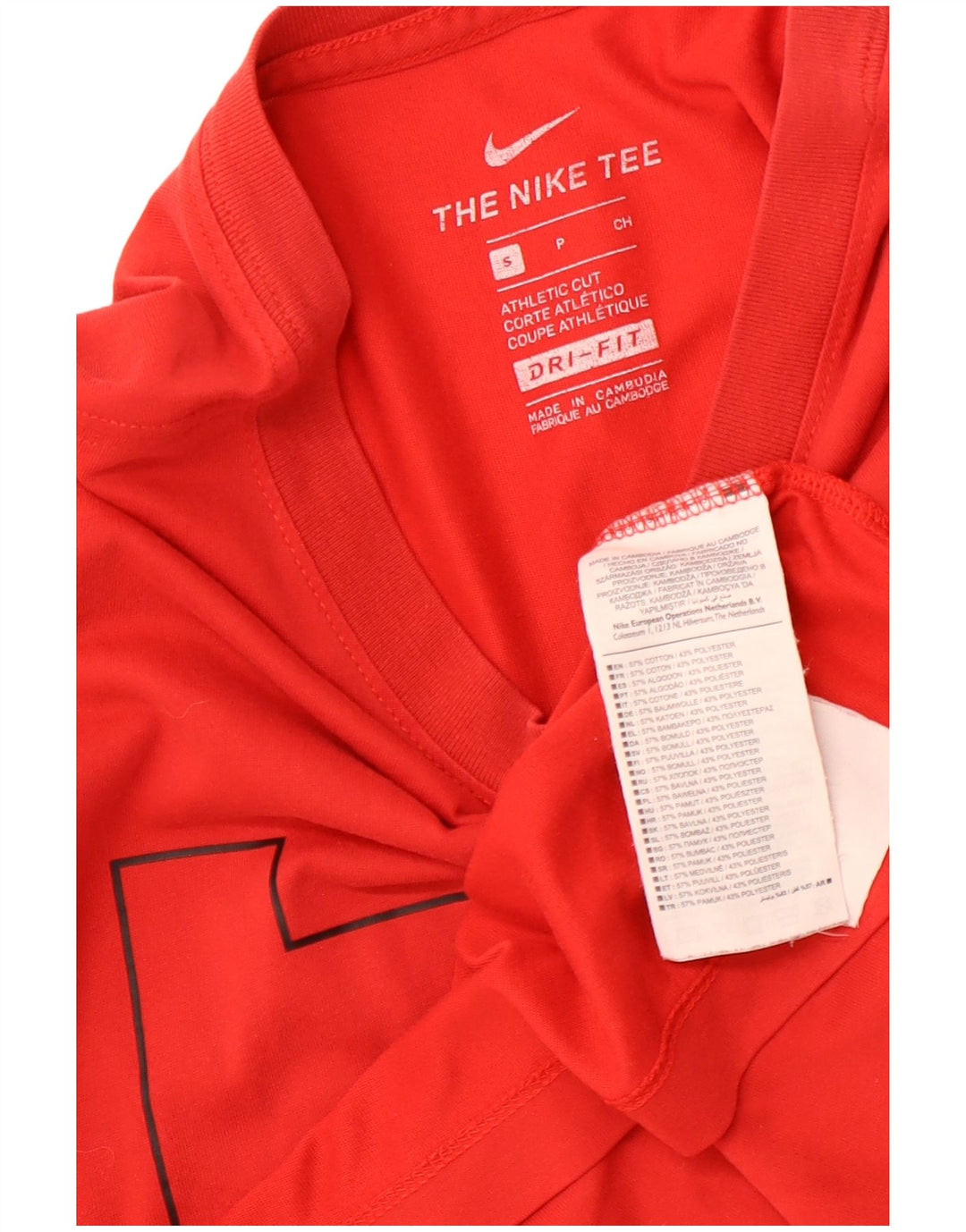 NIKE Mens Dri Fit Graphic T-Shirt Top Small Red Cotton