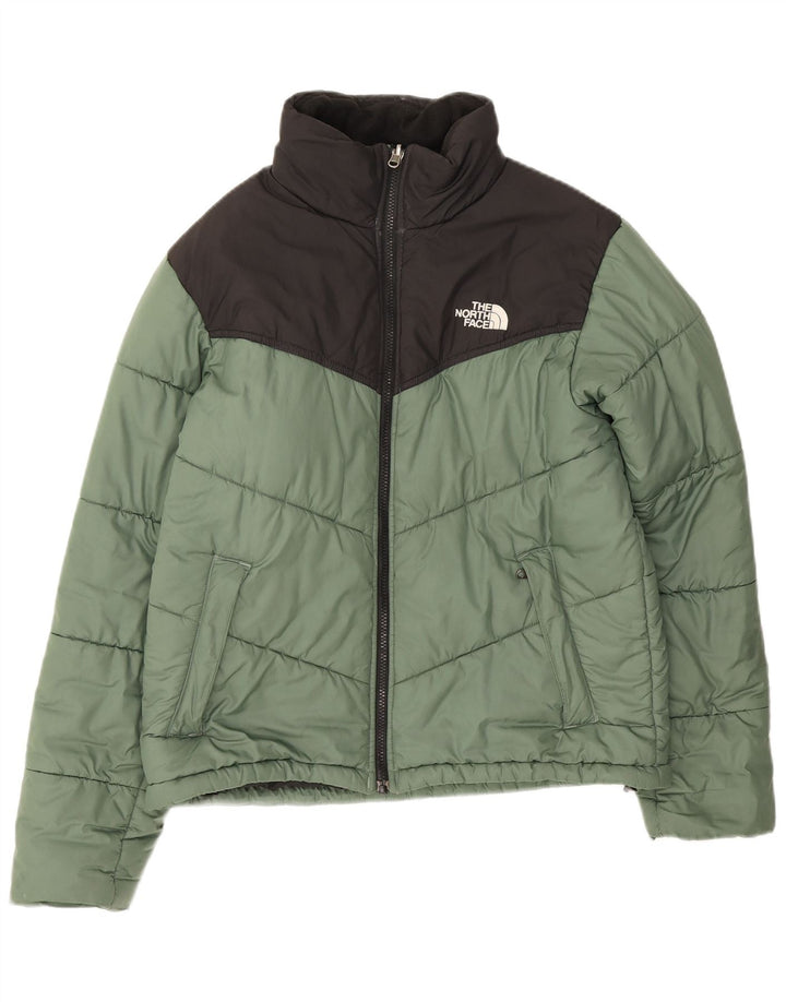 The North Face Mens Padded Jacket UK 36 Small Green Colourblock Polyester