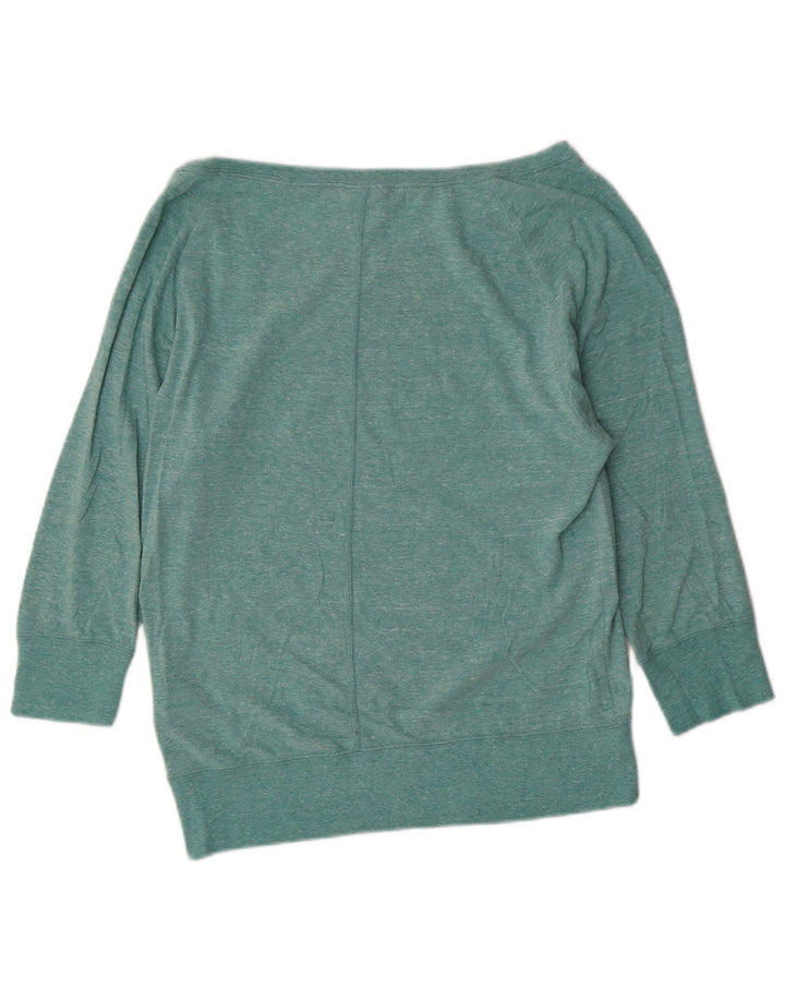 Nike Womens Off Shoulder Graphic Top Long Sleeve UK 10 Small Turquoise