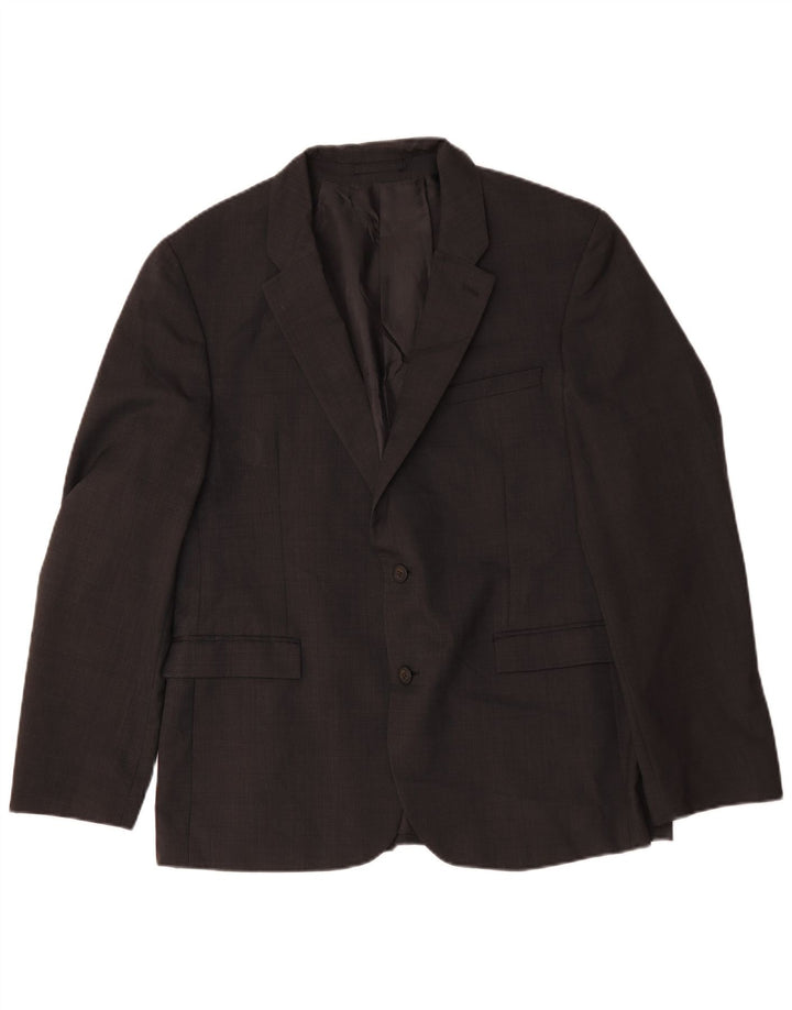 Marks & Spencer Mens Autograph 2 Button Blazer Jacket UK 44 XL Black Wool