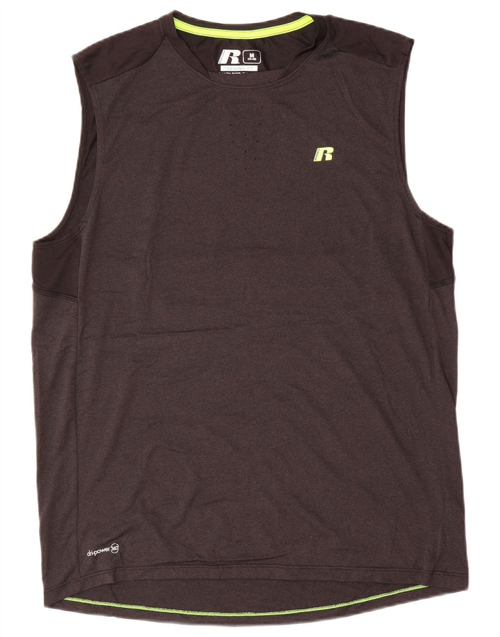 RUSSELL ATHLETIC Mens Dri-Power Vest Top UK 38/40 Medium Grey Polyester