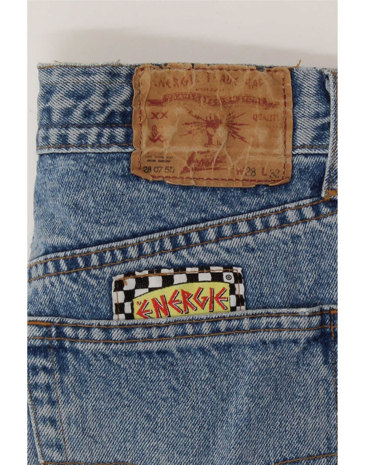 Energie Womens Graffiti Graphic Bermuda Denim Shorts W28 Medium Blue