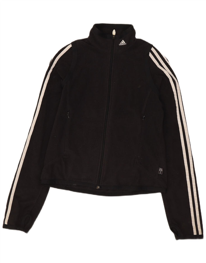 Adidas Womens Climawarm Fleece Jacket UK 12 Medium Black Polyester