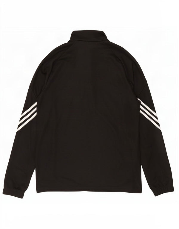 Adidas Mens Climalite Zip Neck Pullover Tracksuit Top Medium Black