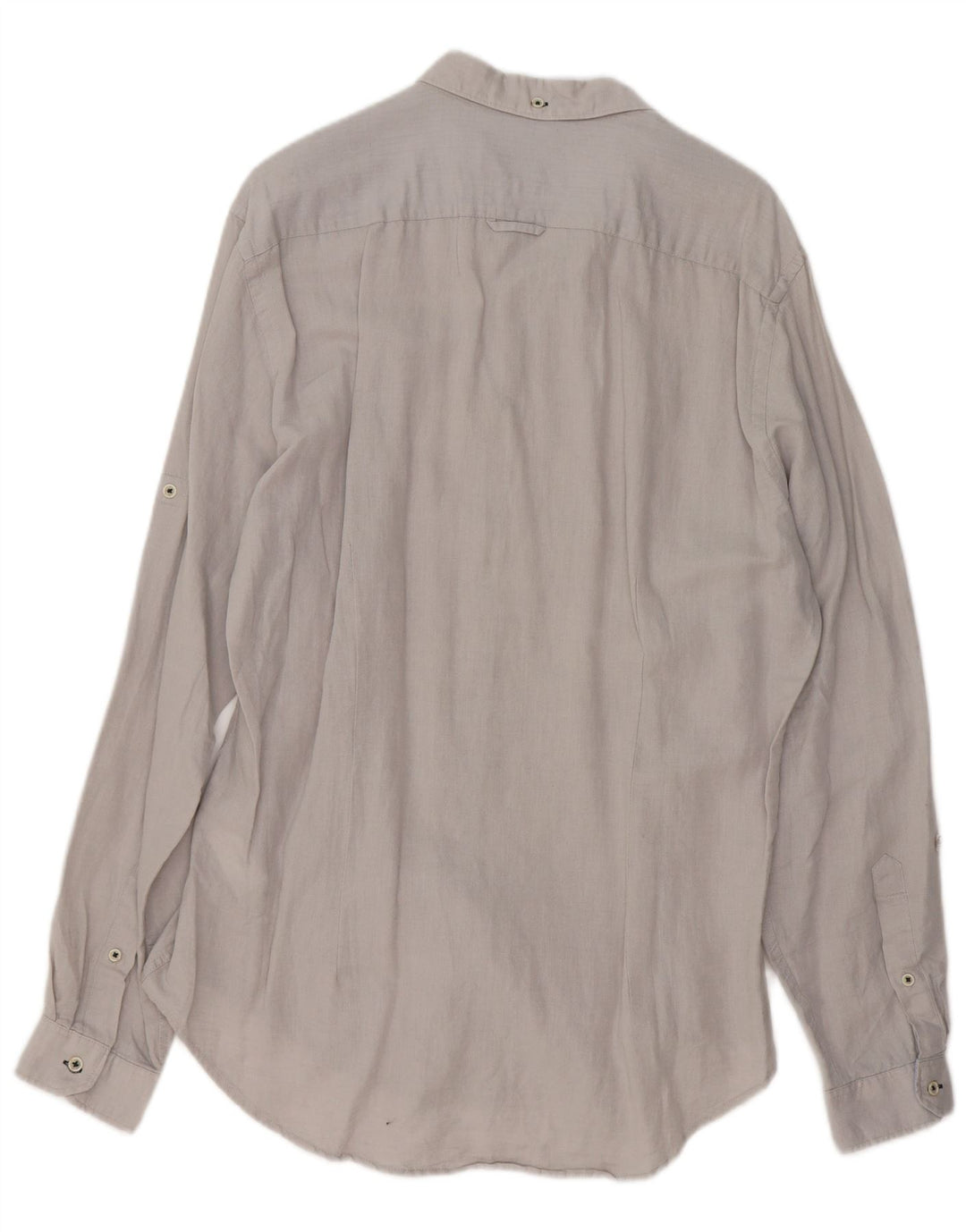 ZARA Mens Slim Fit Shirt XL Grey Linen