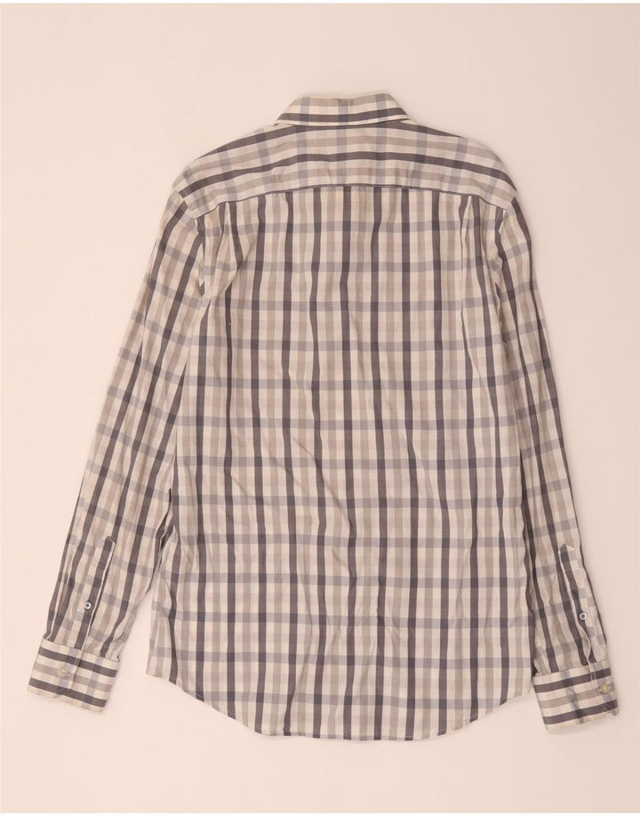 Gap Mens Slim Fit Shirt Medium Grey Check Cotton