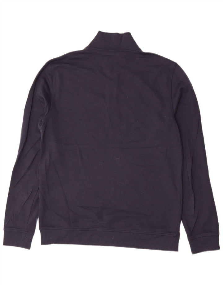 Ted Baker Mens Zip Neck Sweatshirt Jumper Size 3 Medium Navy Blue Cotton