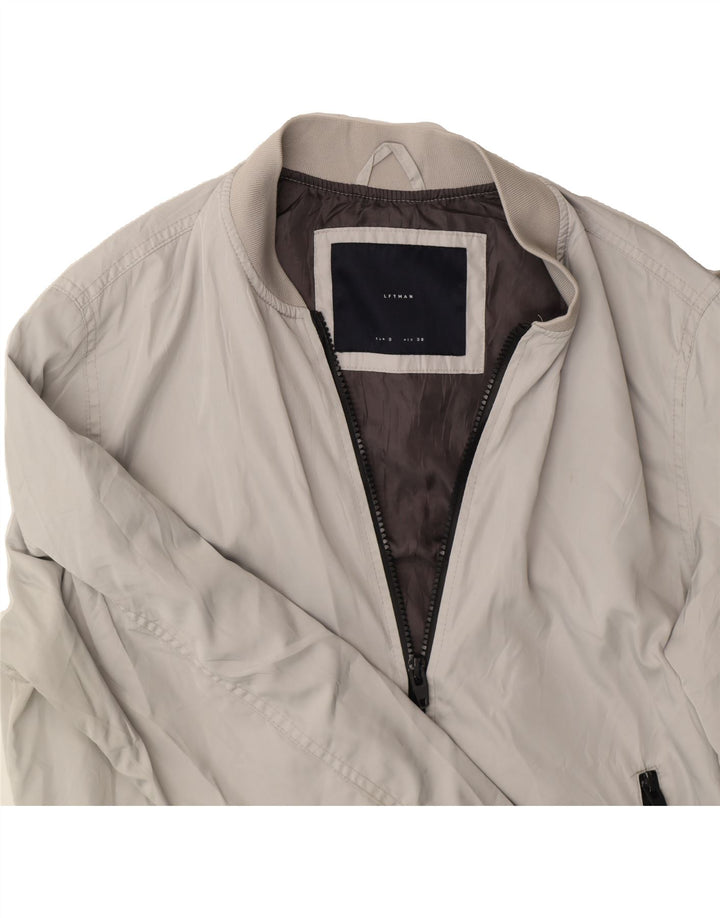 VINTAGE Mens Bomber Jacket UK 38 Medium Grey Vintage Vintage and Second-Hand Vintage from Messina Hembry 