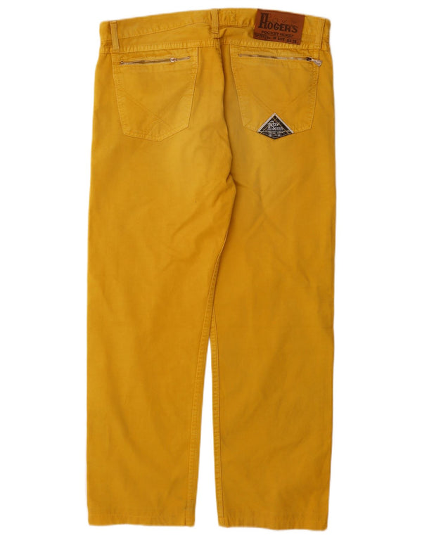 ROY ROGERS Mens Seven Bell Straight Casual Trousers W34 L28 Yellow Cotton