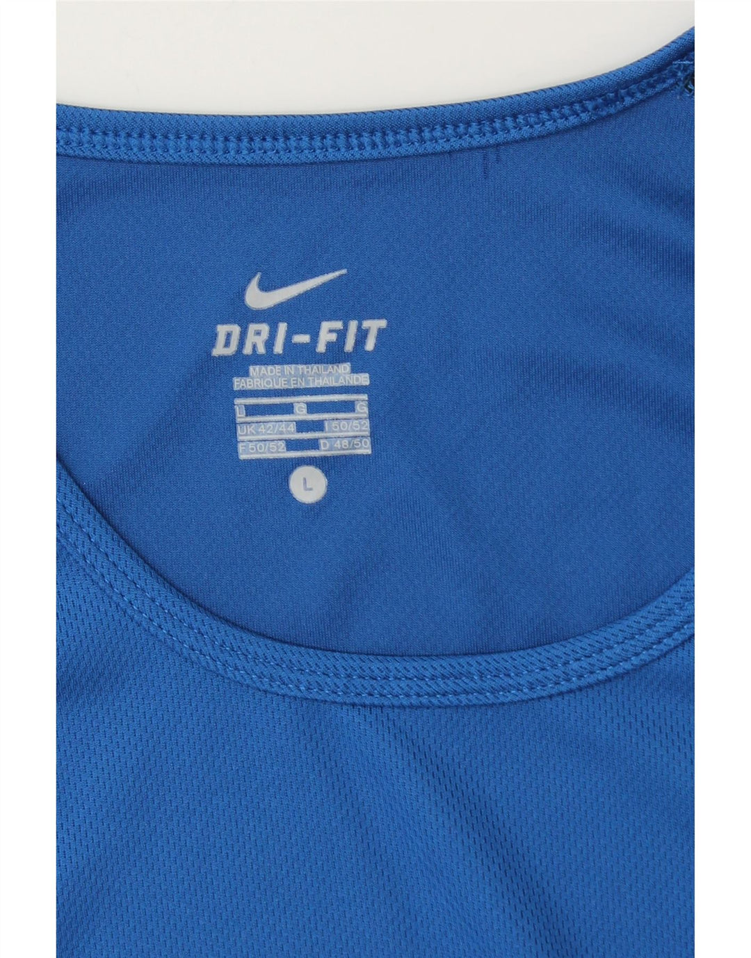 NIKE Mens Dri Fit Vest Top UK 42/44 Large Blue Colourblock Polyester