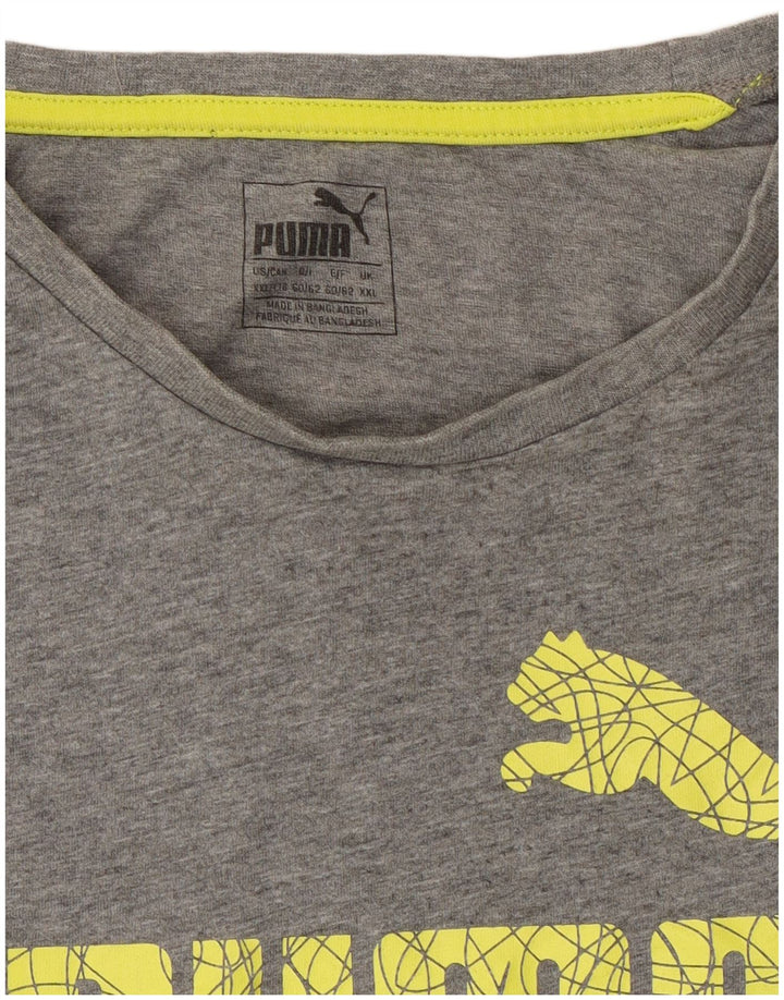 Puma Mens Graphic T-Shirt Top 2XL Grey