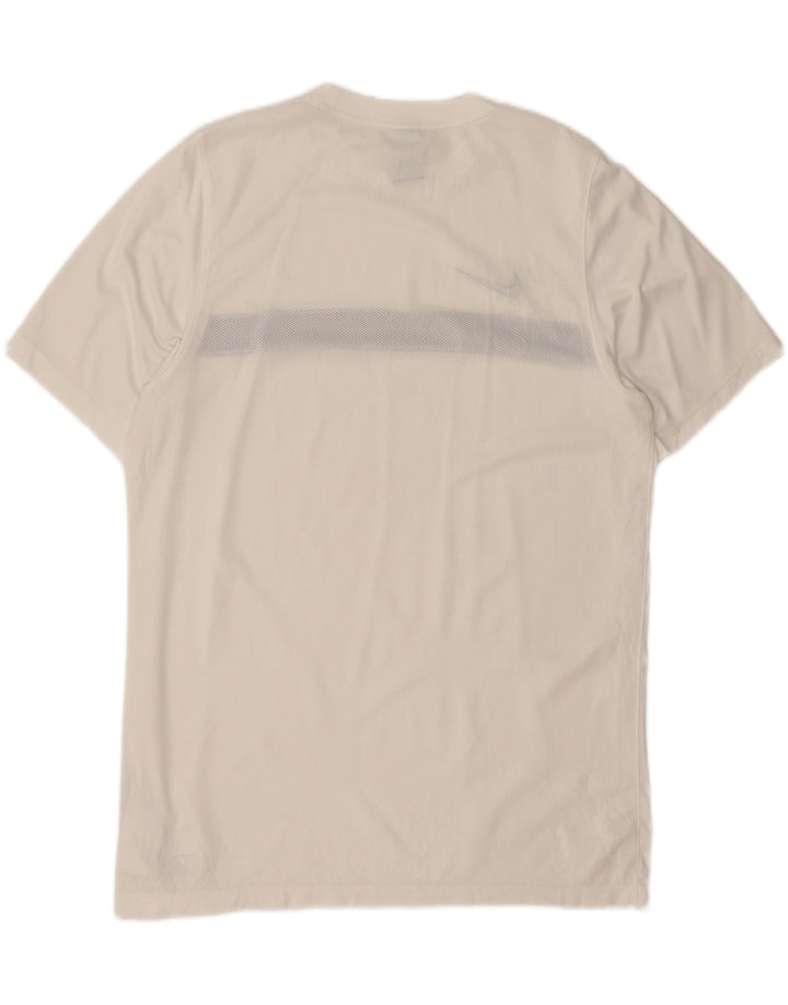 Nike Mens Dri Fit T-Shirt Top XL White Colourblock Polyester