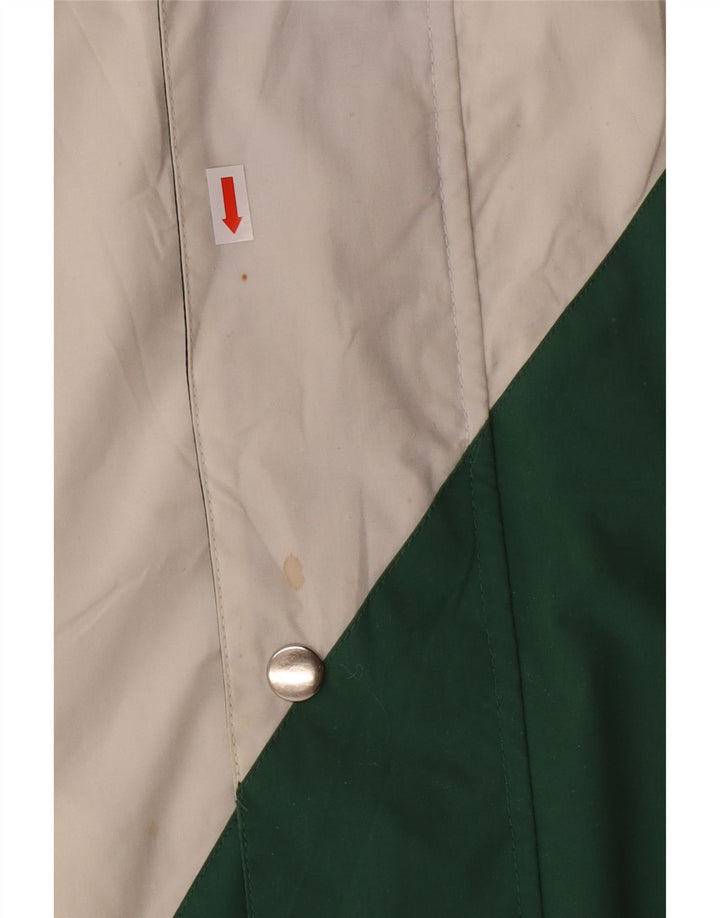 Patriot Mens Hooded Bomber Jacket UK 36 Small Green Colourblock Cotton