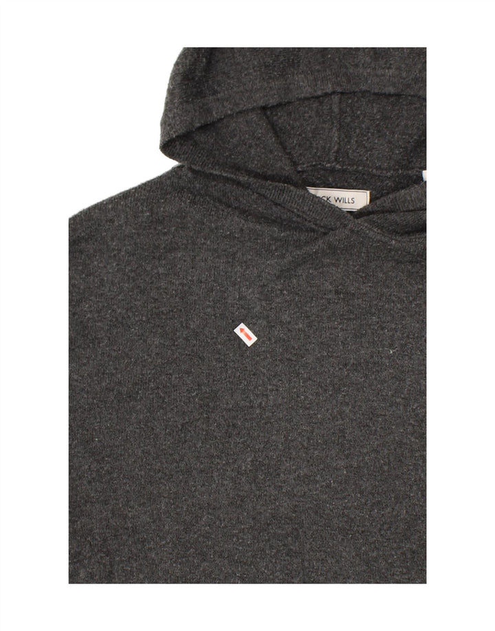 JACK WILLS Womens Hooded Jumper Sweater UK 12 Medium  Grey Polyester Vintage Jack Wills and Second-Hand Jack Wills from Messina Hembry 