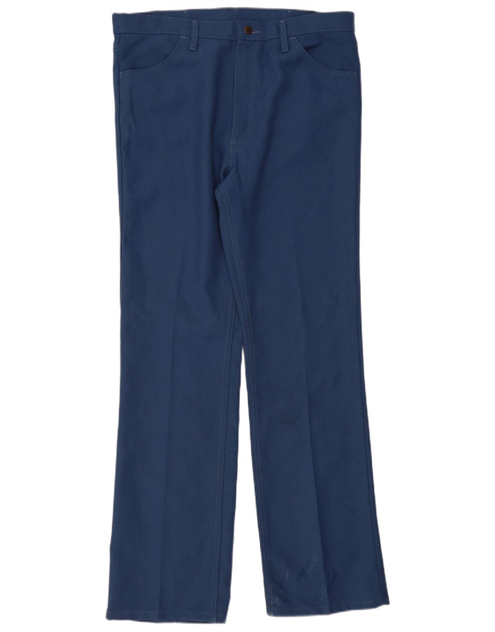Wrangler Mens Straight Casual Trousers W38 L34 Blue Polyester