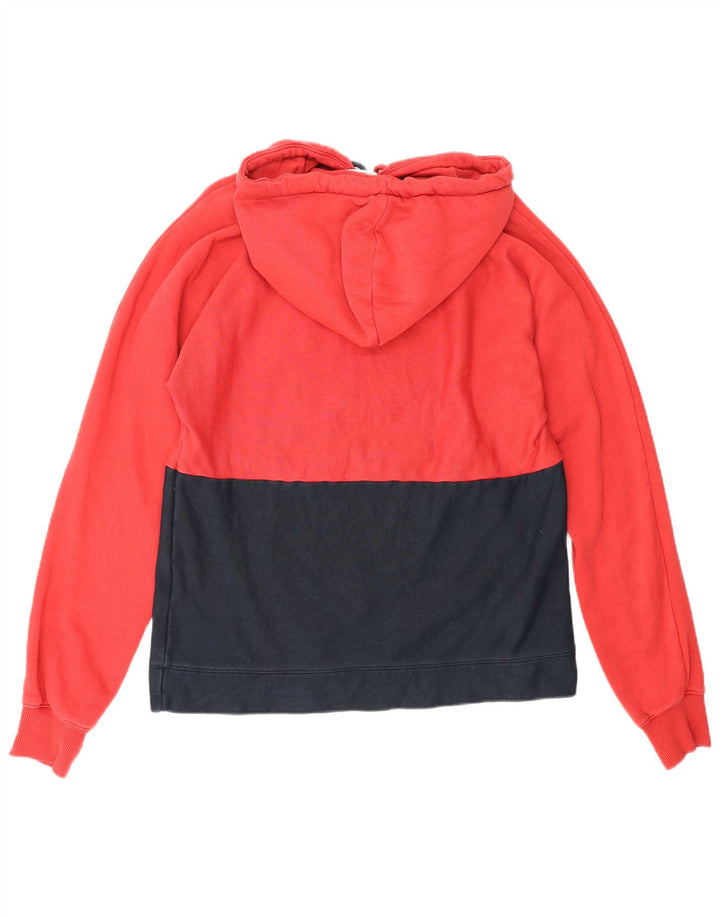 CHAMPION Womens Graphic Hoodie Jumper UK 16 Large Red Colourblock