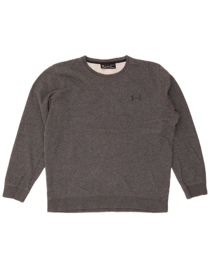 Under Armour Mens Cold Gear Sweatshirt Jumper Large Grey Flecked