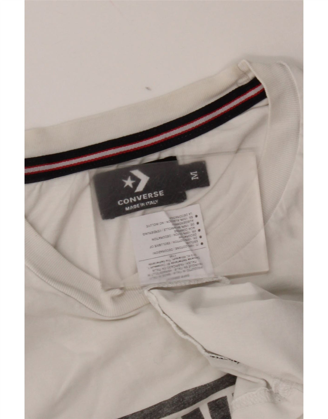 Converse Mens Chuck Taylor Graphic T-Shirt Top Medium White Cotton