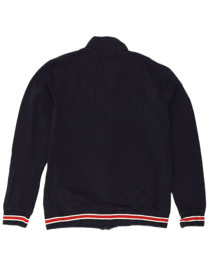 Fila Mens Tracksuit Top Jacket Medium Navy Blue Colourblock Cotton