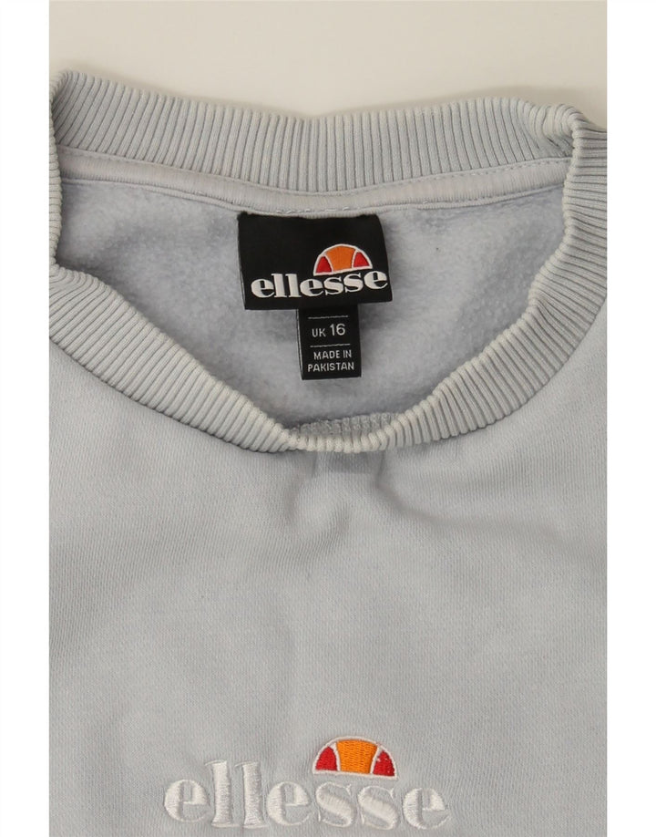ELLESSE Womens Sweatshirt Jumper UK 16 Large Blue Cotton Vintage Ellesse and Second-Hand Ellesse from Messina Hembry 