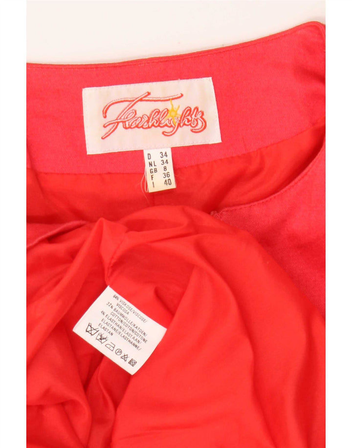 Vintage Womens Full Zip Blazer Jacket UK 8 Small Red Viscose