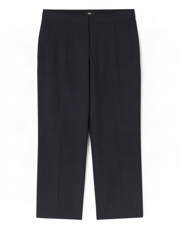 Marks & Spencer Womens Casual Trousers UK 16 Large W34 L29 Navy Blue