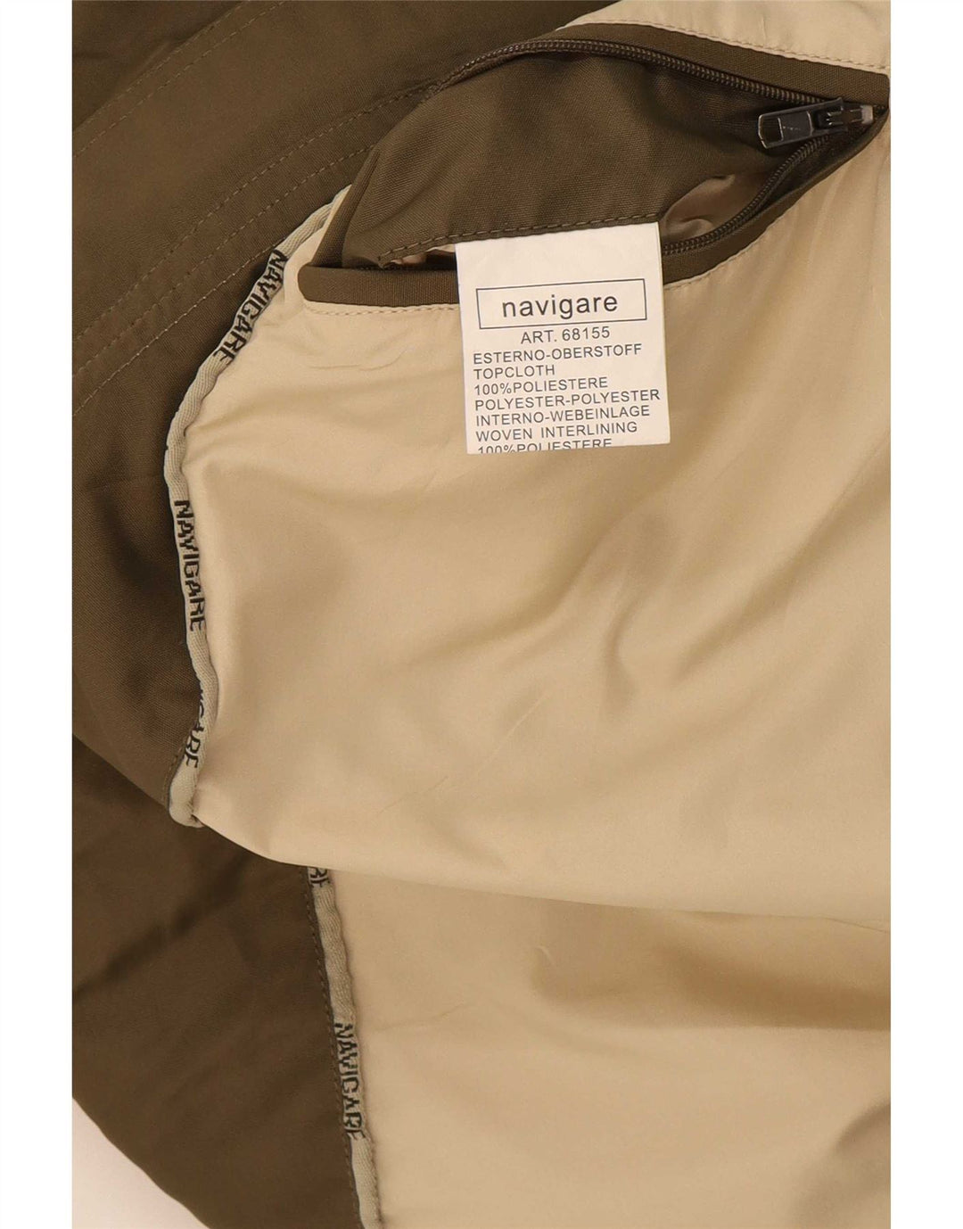 Navigare Mens Utility Jacket UK 42 XL Khaki Polyester