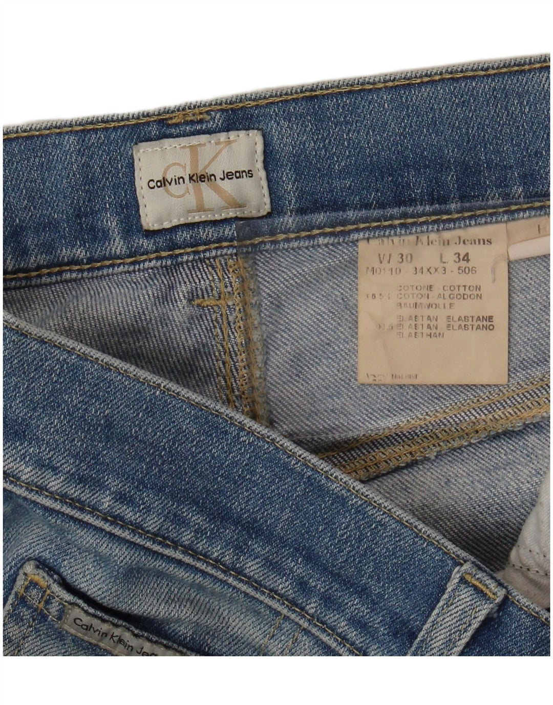 CALVIN KLEIN Mens Cropped Jeans W30 L29 Blue Cotton