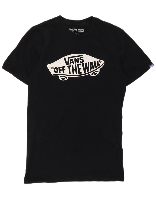 VANS Mens Custom Fit Graphic T-Shirt Top Small Black Cotton
