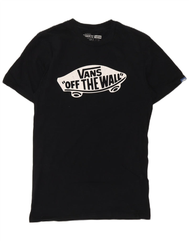 VANS Mens Custom Fit Graphic T-Shirt Top Small Black Cotton