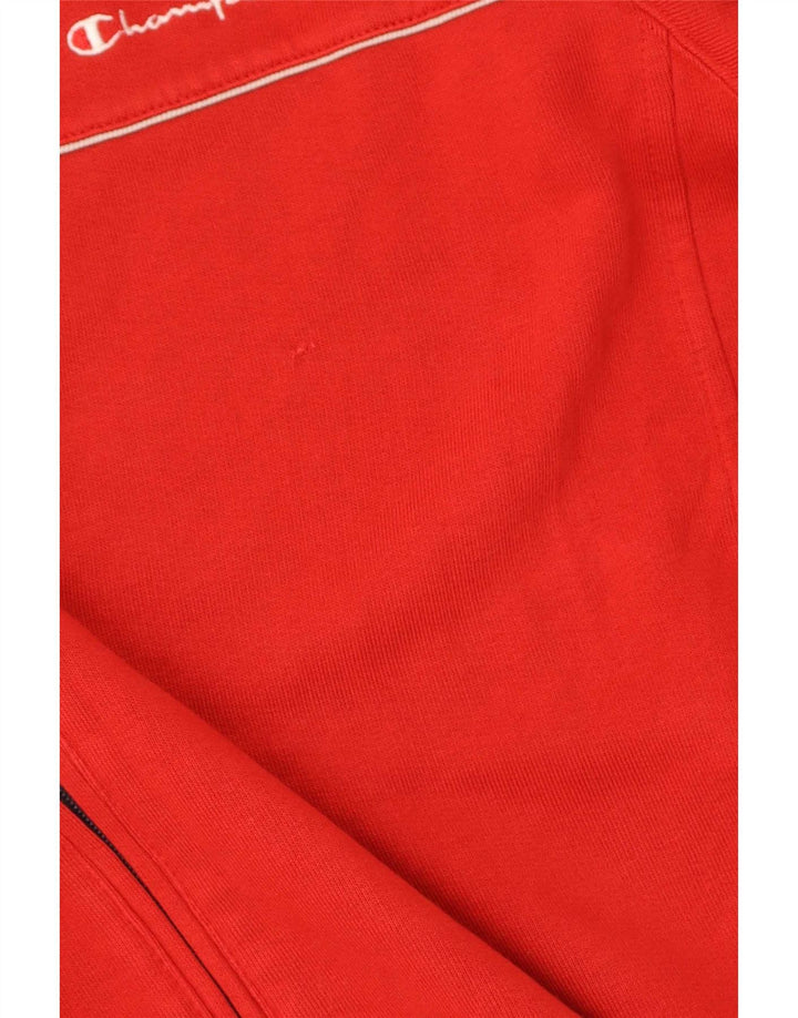 Champion Mens Tracksuit Top Jacket Large Red Colourblock Cotton