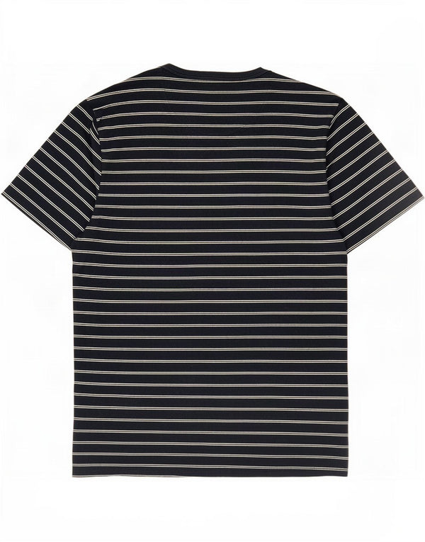 Farah Mens T-Shirt Top Small Navy Blue Striped Cotton