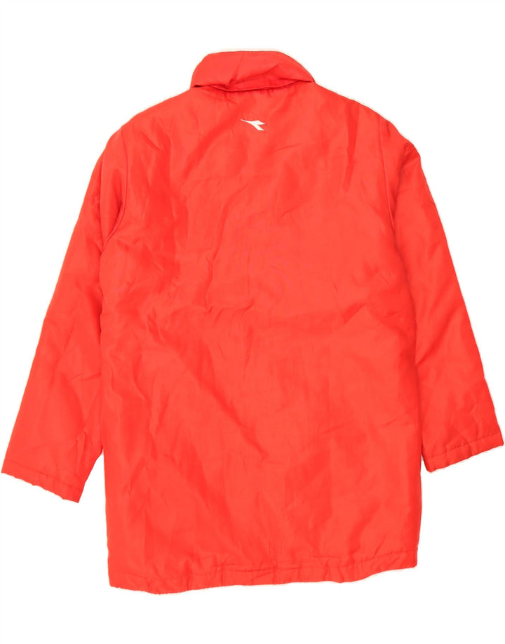DIADORA Mens Hooded Windbreaker Jacket UK 36 Small Red Polyester Vintage Diadora and Second-Hand Diadora from Messina Hembry 