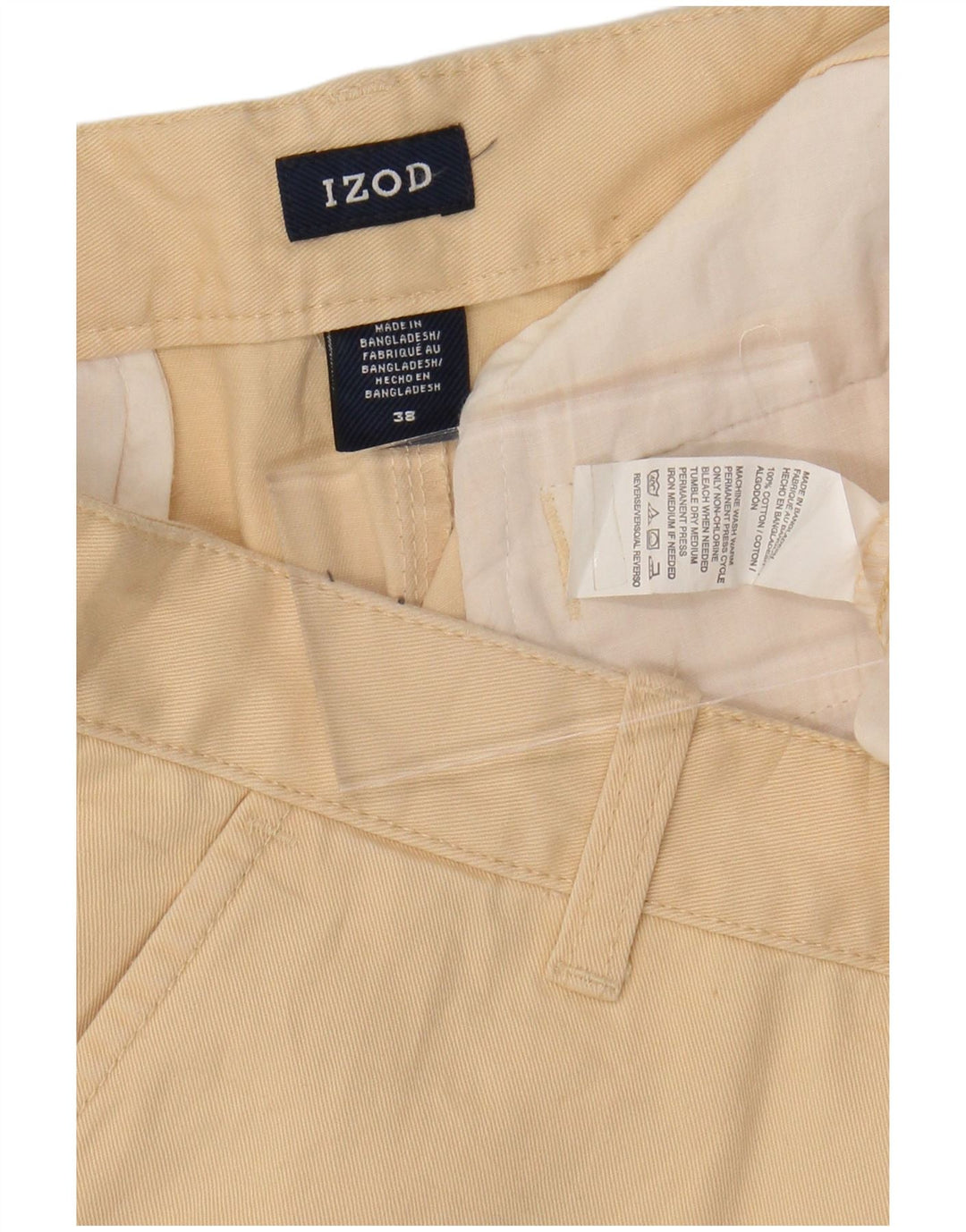 IZOD Mens Cargo Shorts W38 XL Beige Cotton