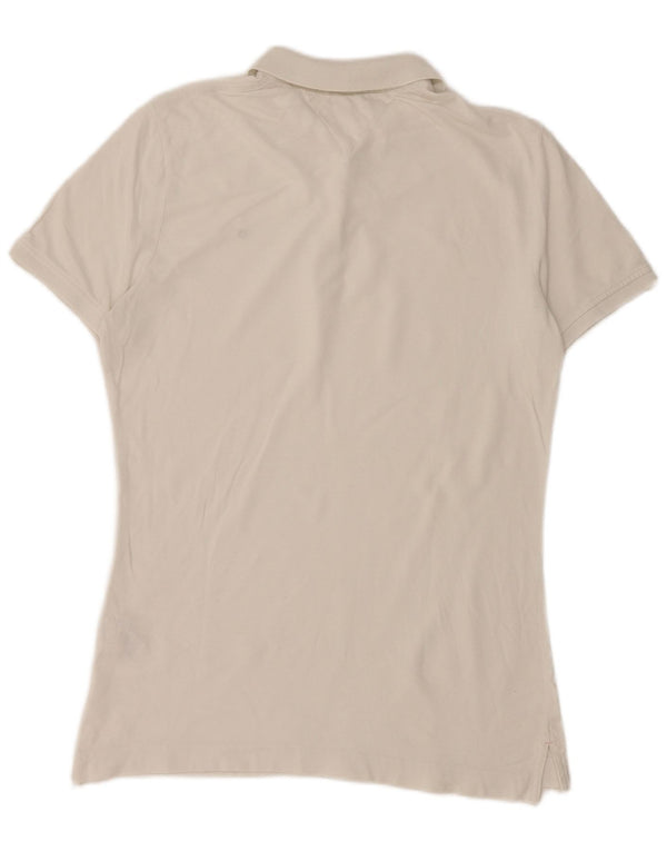 Tommy Hilfiger Womens Classic Fit Polo Shirt UK 14 Medium White Cotton