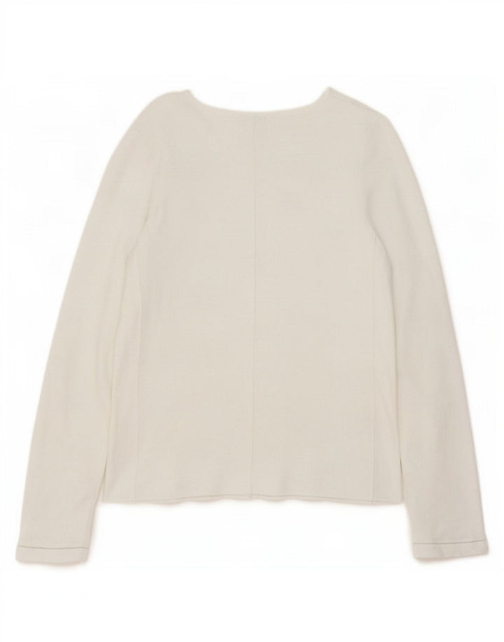 Jigsaw Womens Top Long Sleeve UK 10 Small White