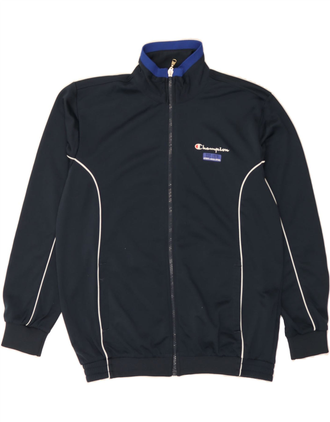 CHAMPION Boys Tracksuit Top Jacket 13-14 Years XL Navy Blue Polyester Vintage Champion and Second-Hand Champion from Messina Hembry 