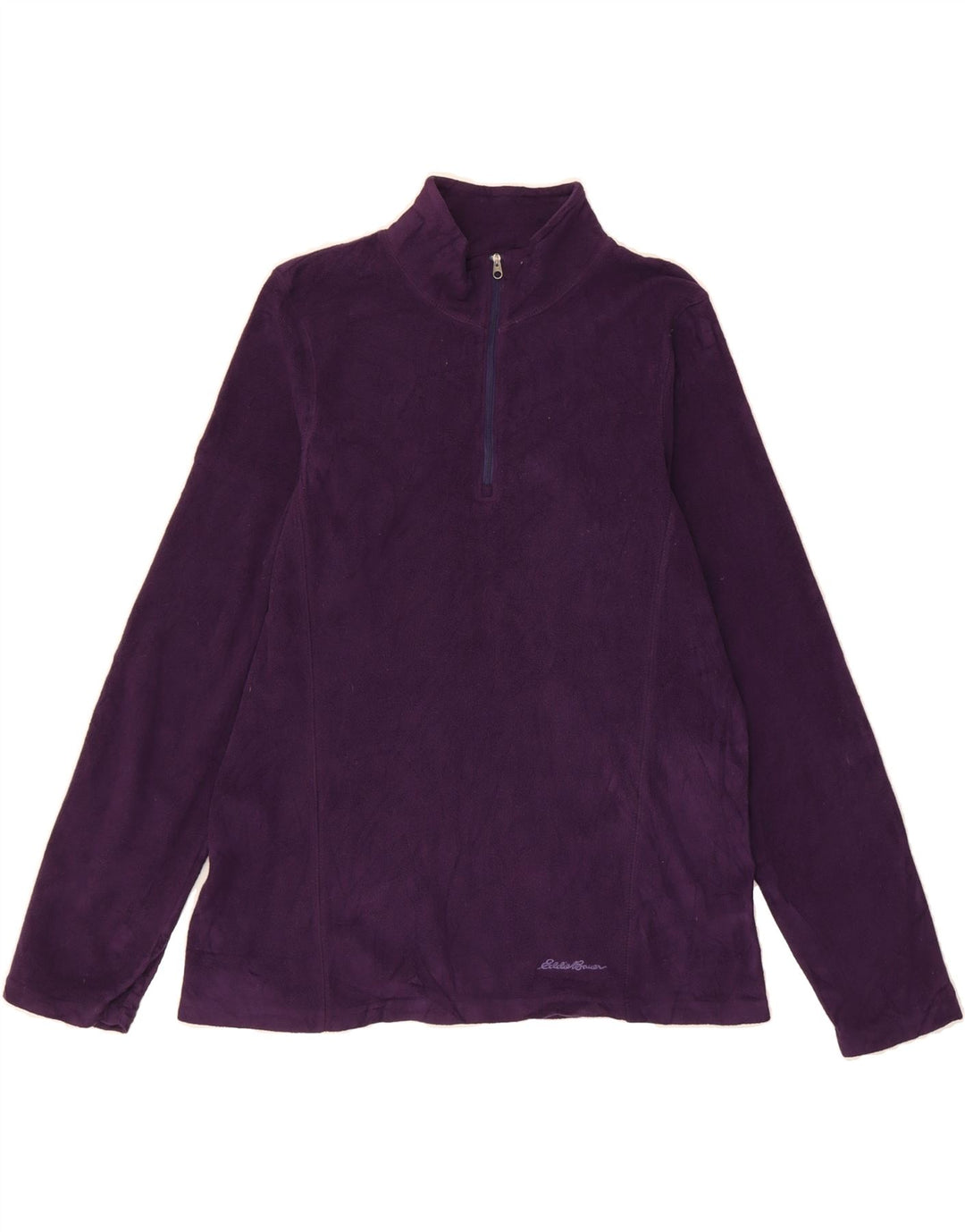 EDDIE BAUER Womens Zip Neck Fleece Jumper UK 14 Medium Purple Polyester Vintage Eddie Bauer and Second-Hand Eddie Bauer from Messina Hembry 