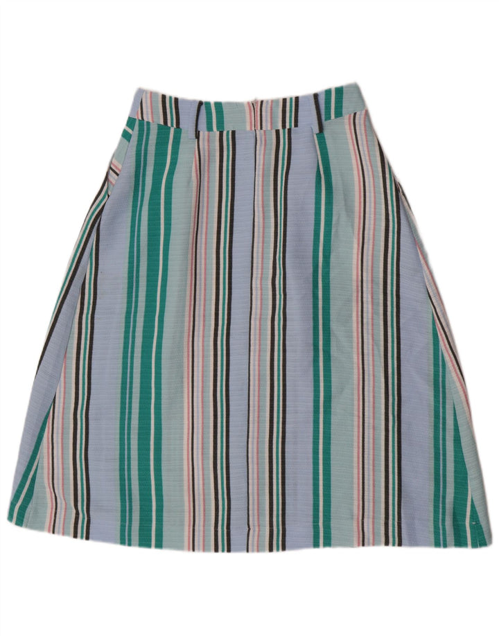 Oasis Womens A-Line Skirt UK 10 Small W27  Blue Striped Polyester