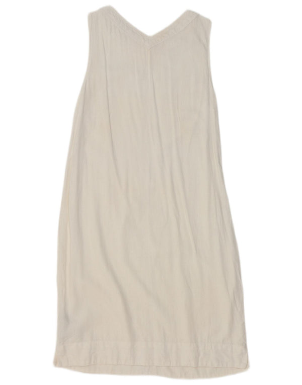 Marks & Spencer Womens Sleeveless Maxi Dress UK 10 Small White Linen